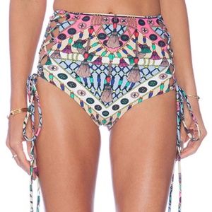 Mara Hoffman Lace up High Waisted Bikini Bottoms